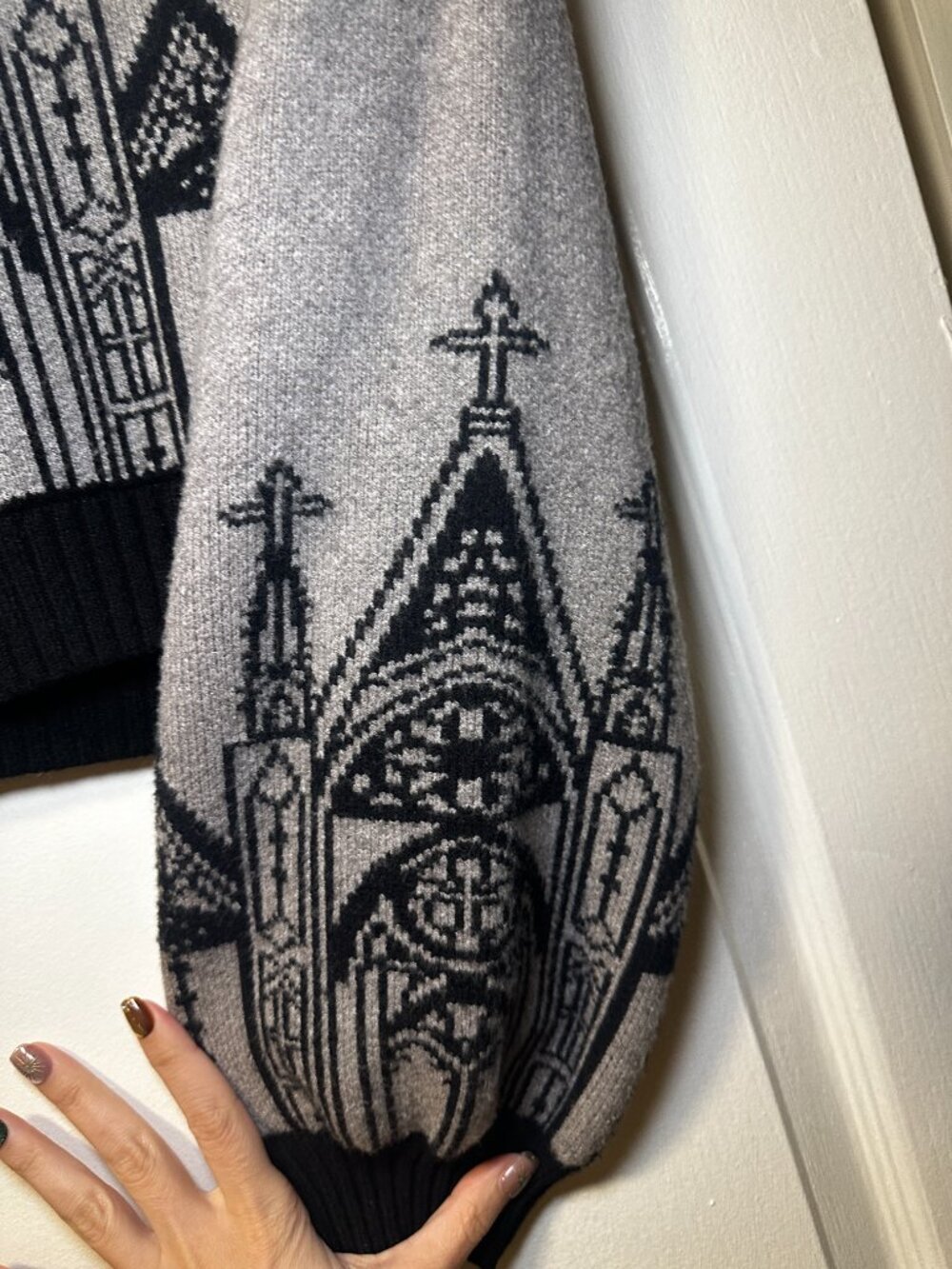 goth cathedral cropped knit sweater XS - Picture 3 of 4